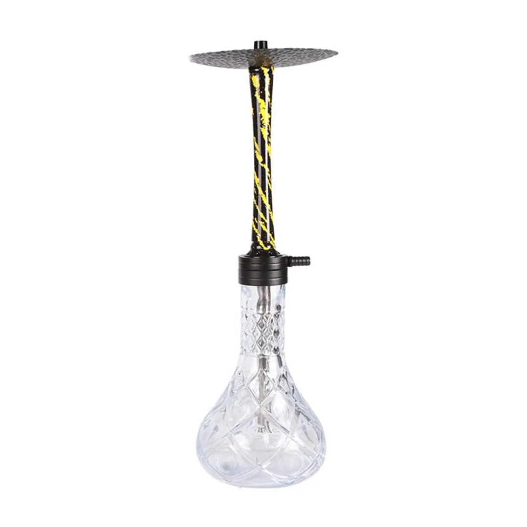 YT Crystal Aluminium Hookah Set Yellow Black