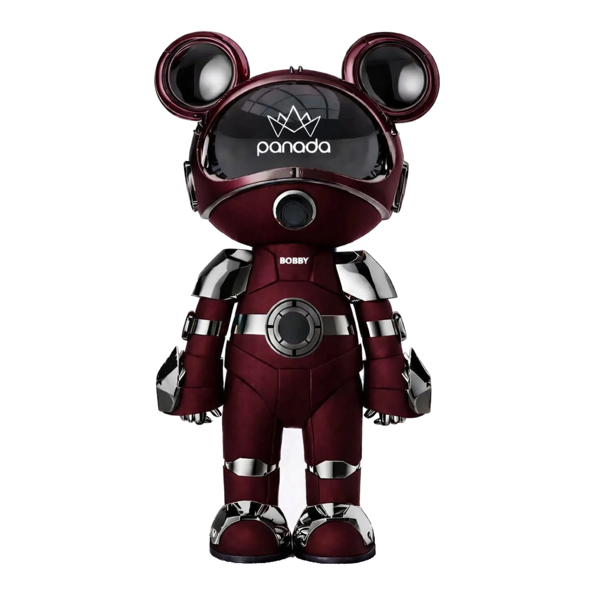 Panada Bobby nargile takımı Bordo Gunmetal renk seçeneği – bordo gövdeli, gunmetal krom detaylı heykelsi figür tasarımlı premium nargile
