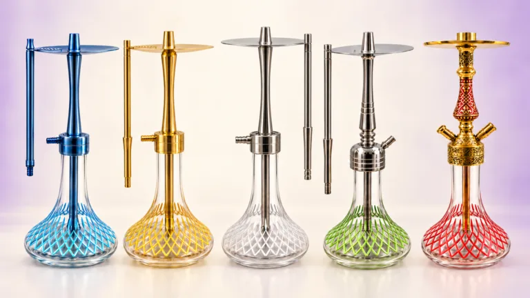 YT Shisha Ballı Blue, Ballı Gold, Ballı Renkli, Cris Off çelik ve Hürrem Kesme pirinç nargile takımları